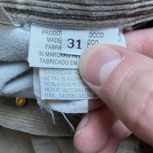 Diesel Carpenter Jeans Men 31x32 Beige Corduroy Relaxed Straight Leg Workwear - Picture 7 of 16